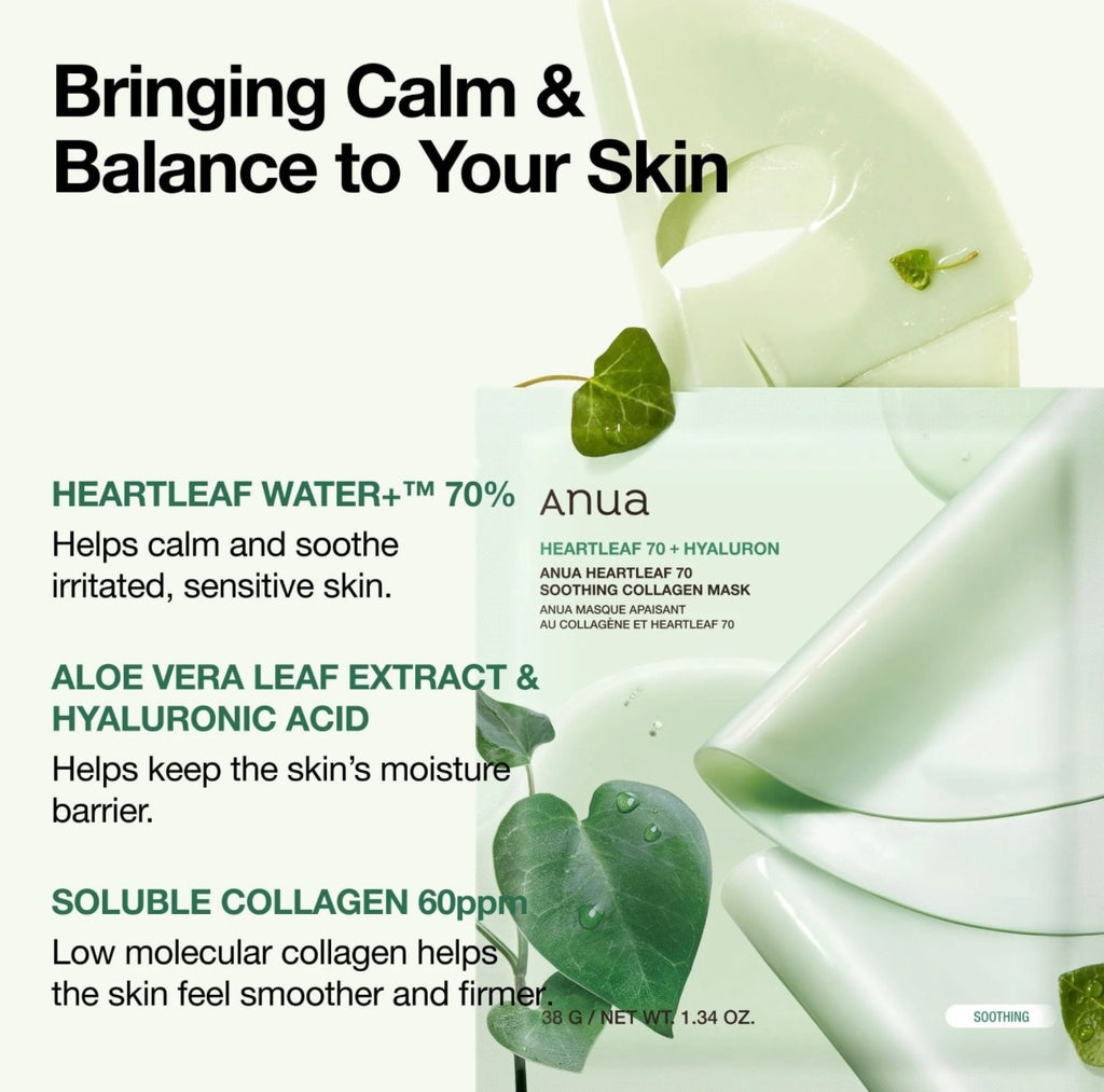 ANUA Heartleaf 70 Soothing Collagen Mask