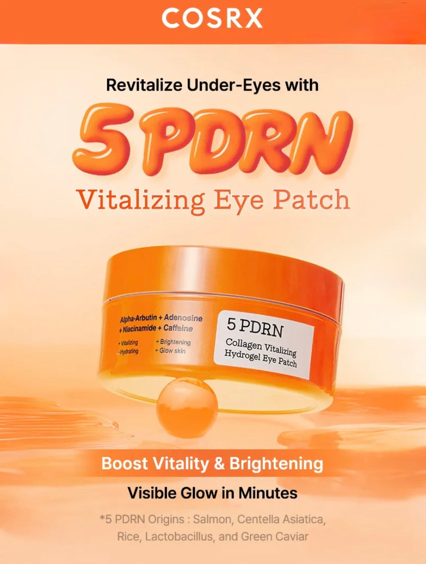 COSRX 5 PDRN Serum-Solidified Eye Patches for Brightening Dark Circles