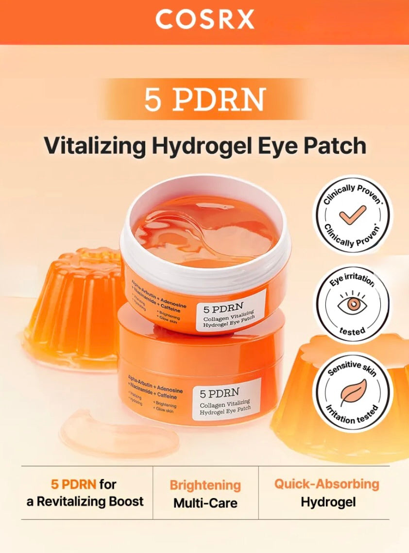 COSRX 5 PDRN Serum-Solidified Eye Patches for Brightening Dark Circles