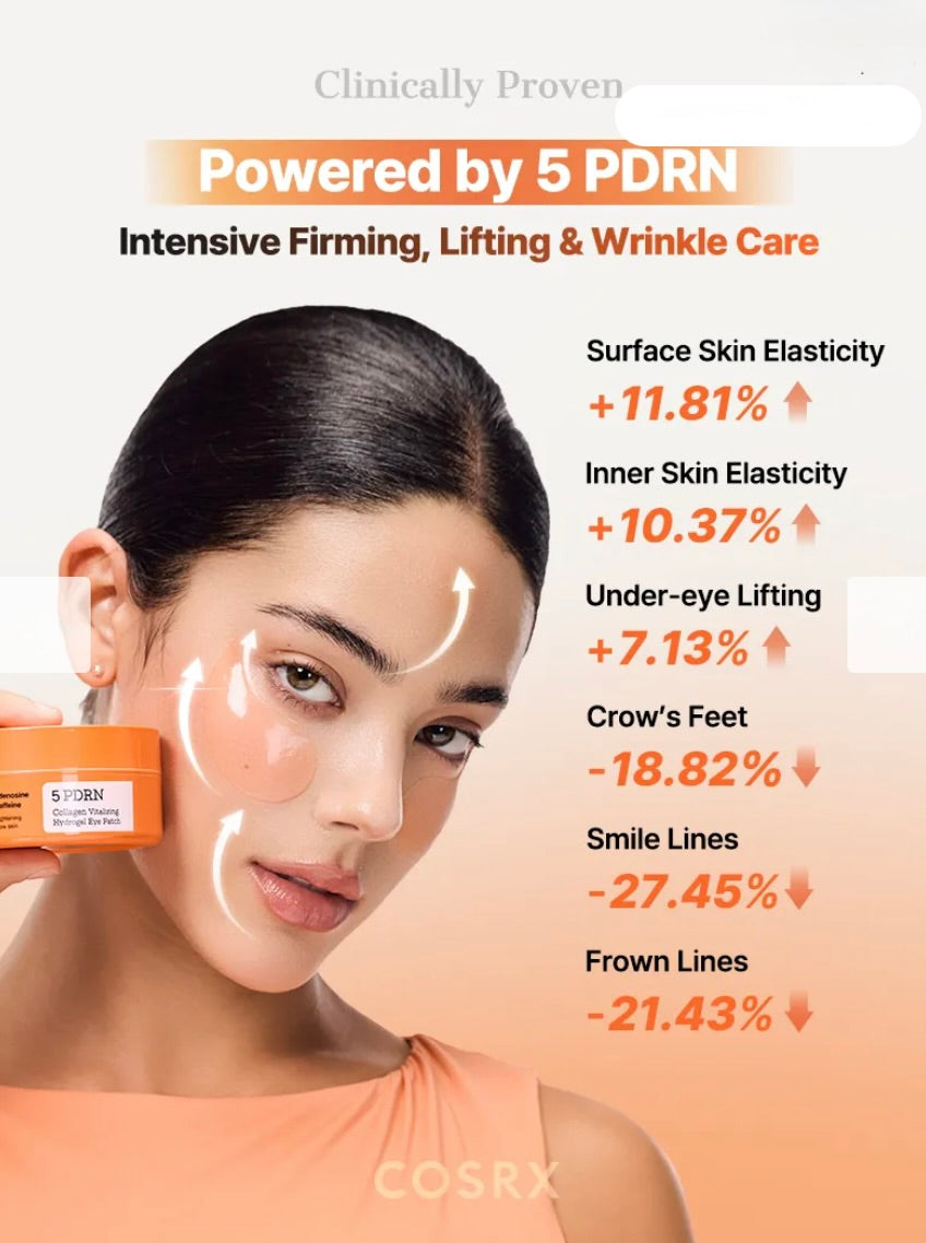 COSRX 5 PDRN Serum-Solidified Eye Patches for Brightening Dark Circles