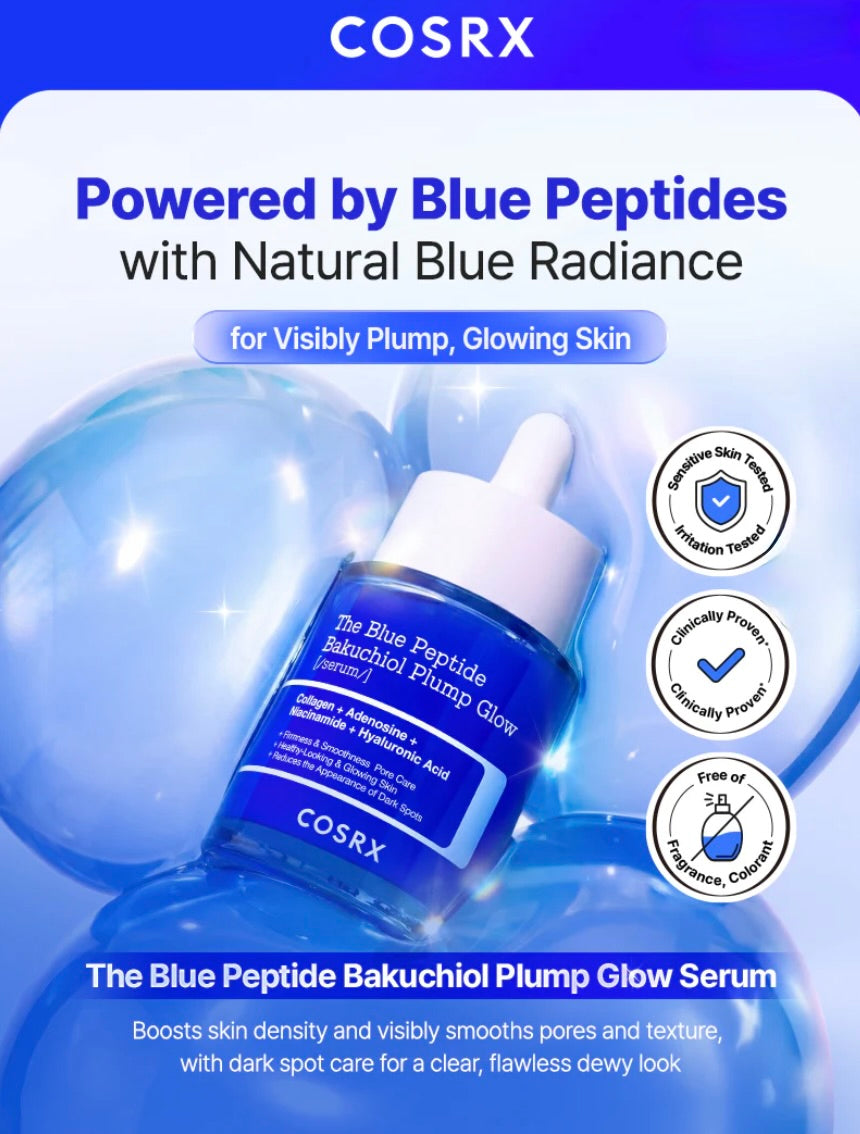 COSRX The Blue Peptide Bakuchiol Plump Glow Serum