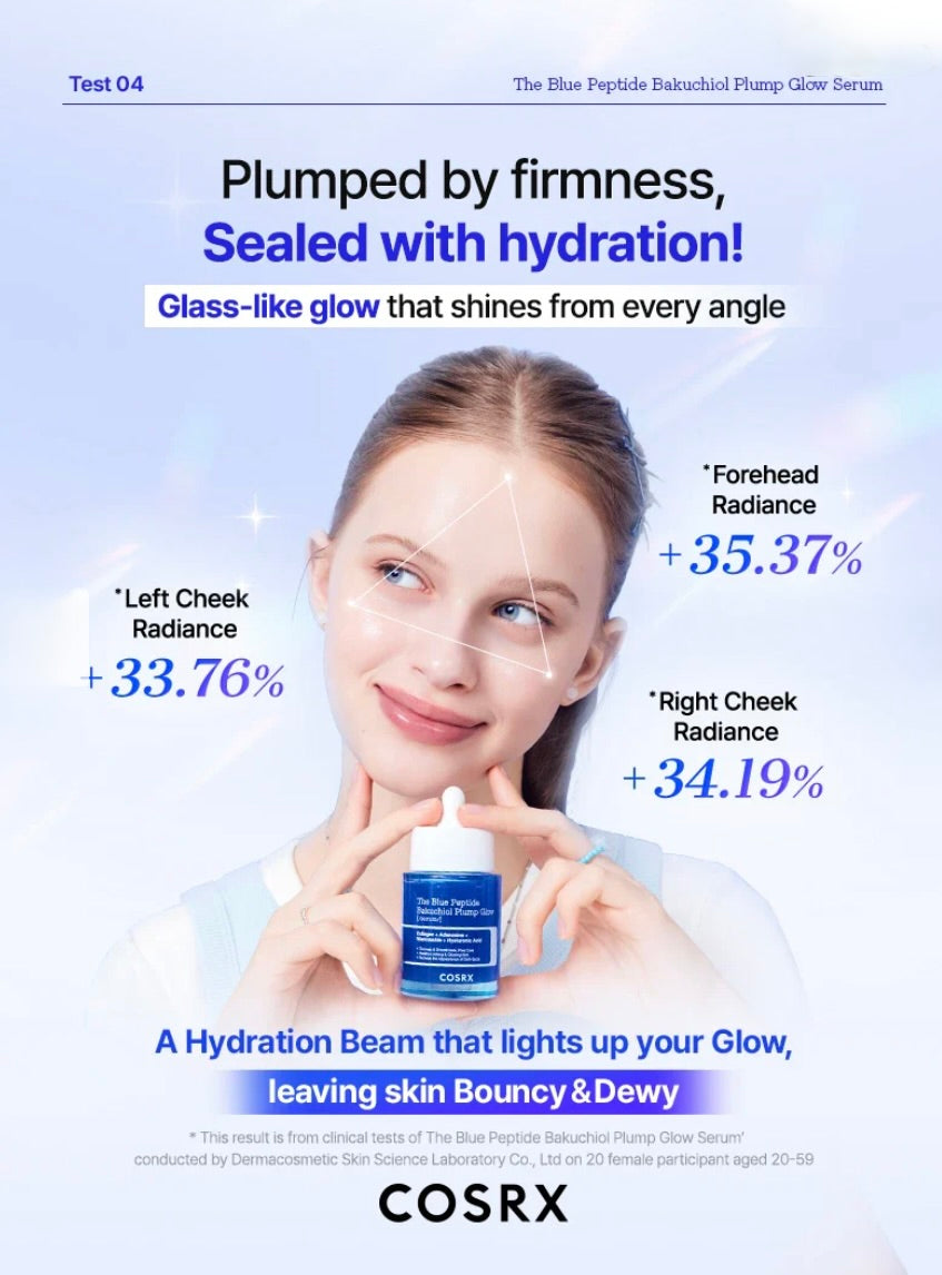 COSRX The Blue Peptide Bakuchiol Plump Glow Serum