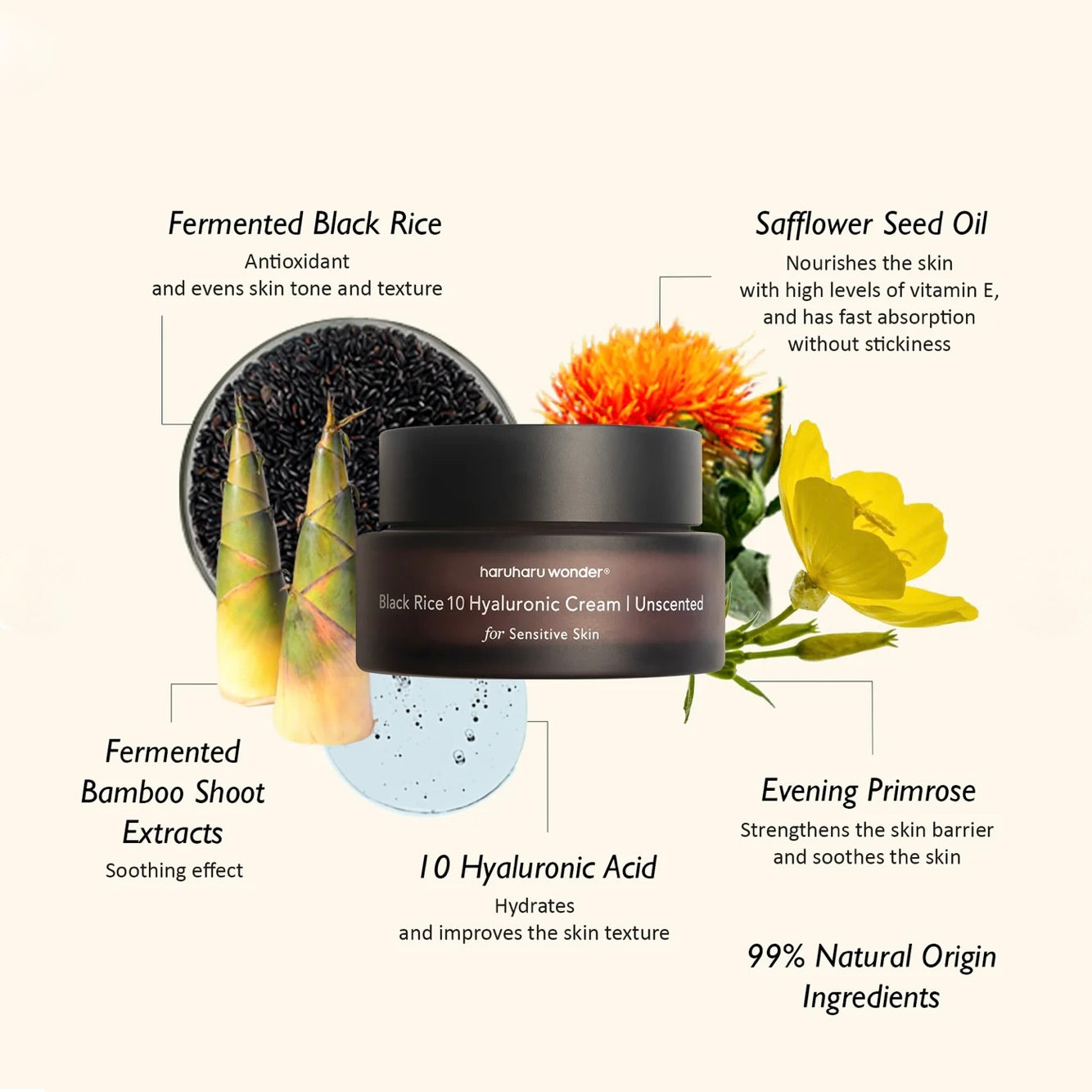 haruharu wonder Black Rice  10 HYALURONIC CREAM (UNSCENTED)