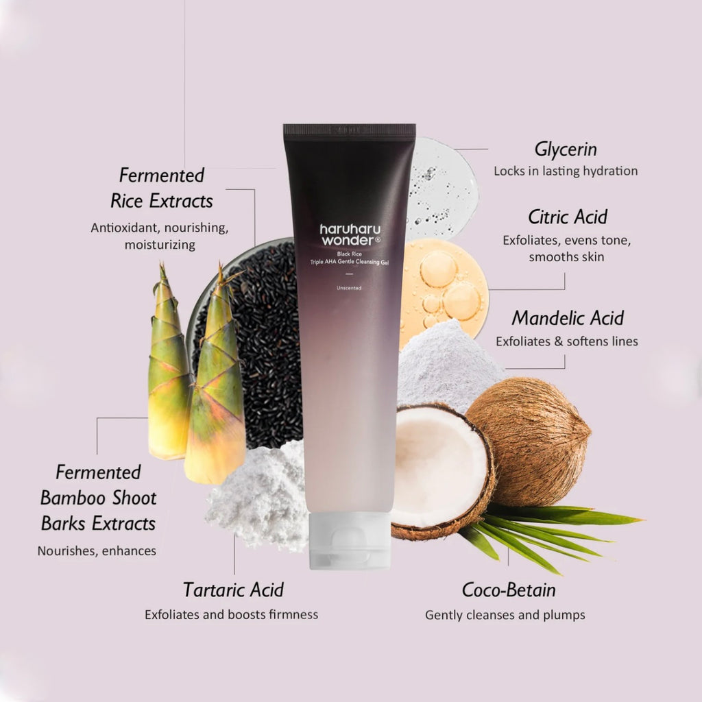haruharu wonder Black Rice  TRIPLE AHA GENTLE CLEANSING GEL / UNSCENTED