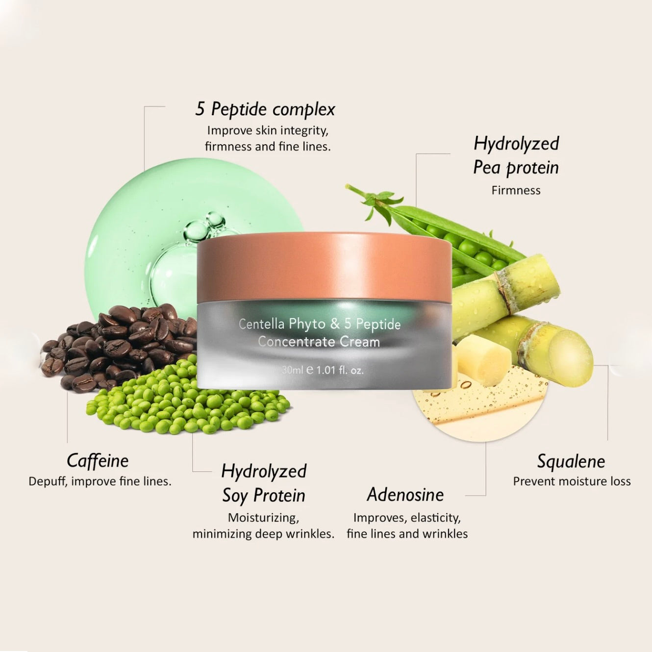 haruharu wonder Centella  PHYTO & 5 PEPTIDE CONCENTRATE CREAM