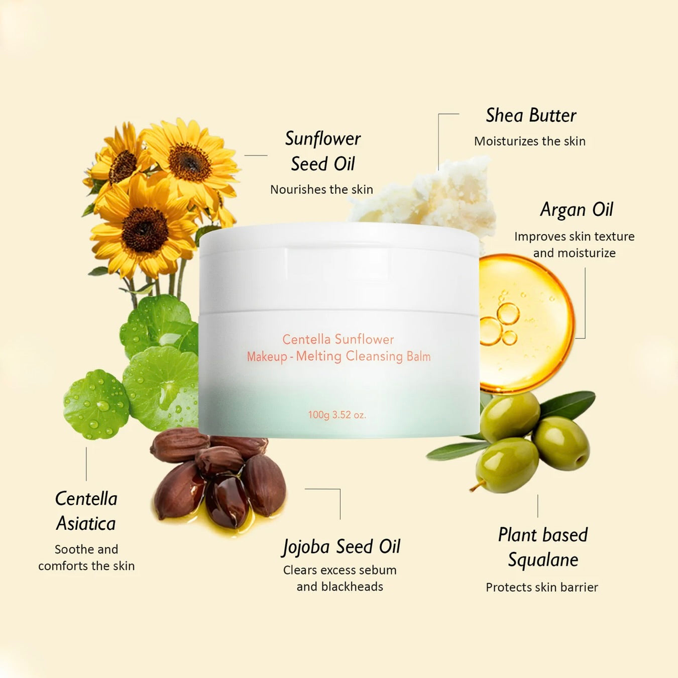 haruharu wonder Centella  SUNFLOWER MAKEUP-MELTING CLEANSING BALM